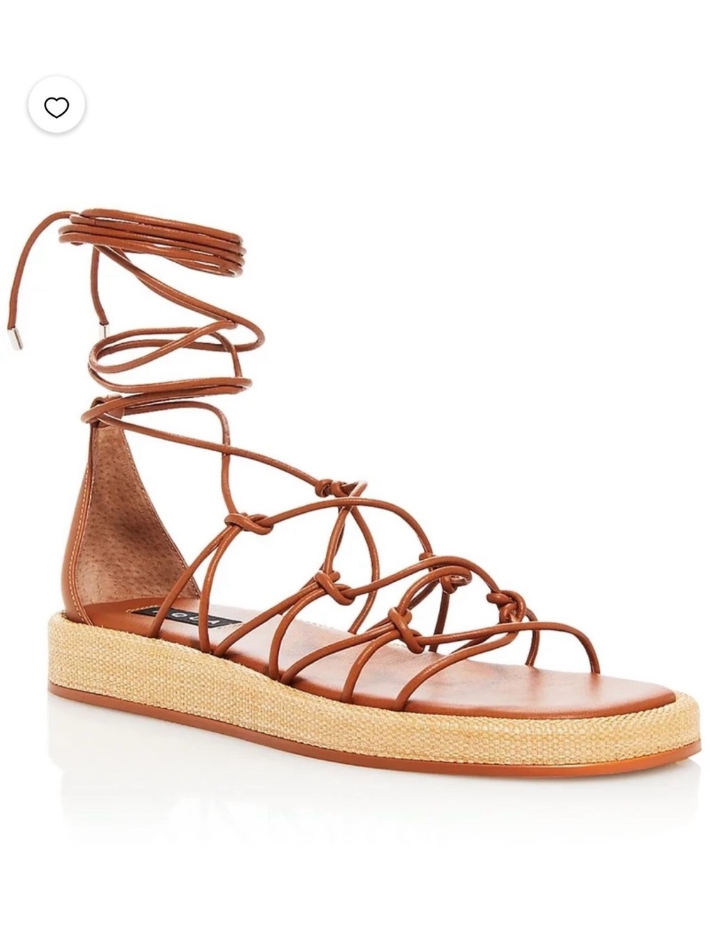 Aqua Cognac Lace-Up Gladiator Espadrille Sandal
